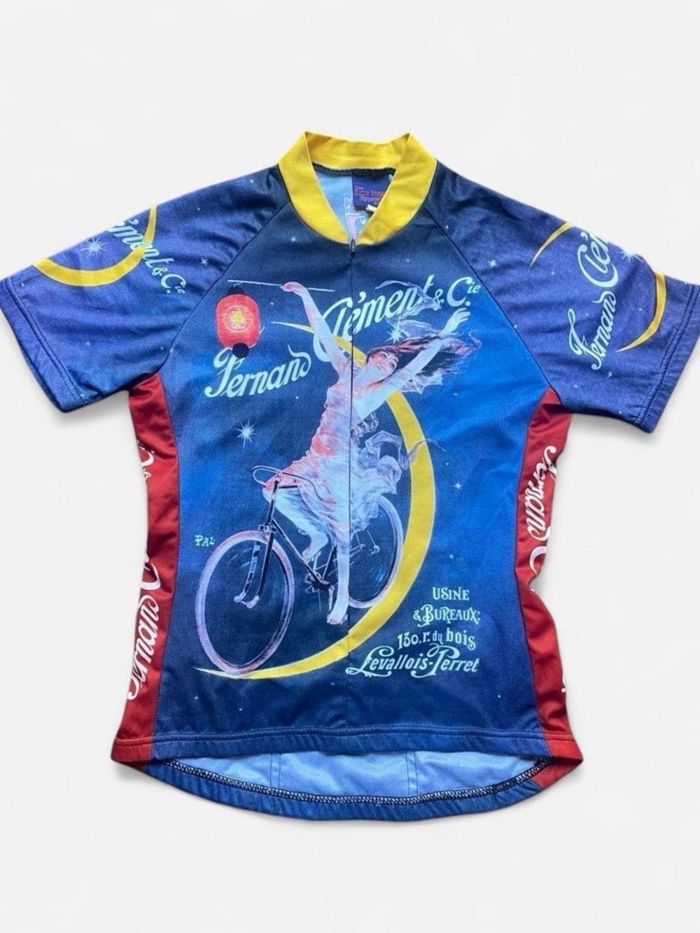 The Retro Apparel Company Women’s Full Zip Cycling Jersey Pockets Blue Sz S